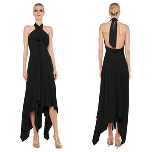 Norma Kamali Convertible Mid Calf Dress Black